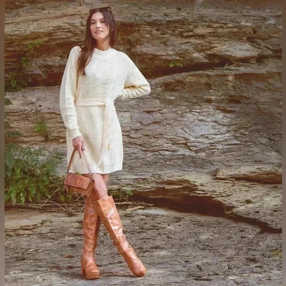NEW Bed Stu Ceretti Leather Platform Tall Boots Rustic Tan Women’s Size … - Picture 2 of 16